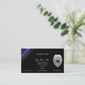 Thin Blue Line Custom Patch en Badge Visitekaartje (Staand voorkant)