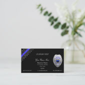 Thin Blue Line Custom Patch en Badge Visitekaartje (Staand voorkant)
