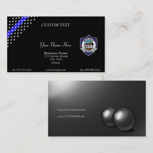 Thin Blue Line Custom Patch Visitekaartje (Voorkant / Achterkant)