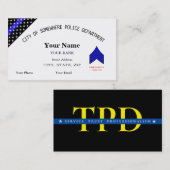 Thin Blue Line Custom Police Visitekaartje (Voorkant / Achterkant)