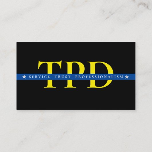 Thin Blue Line Custom Police Visitekaartje (Achterkant)
