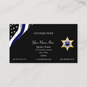 Thin Blue Line Custom Quote and Badge Visitekaartje (Voorkant)