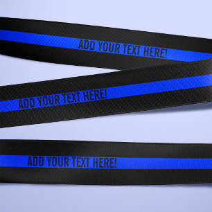 Thin Blue Line Custom Text Ribbon Lint