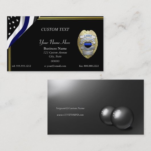 Thin Blue Line Custom Visitekaartje (Voorkant / Achterkant)