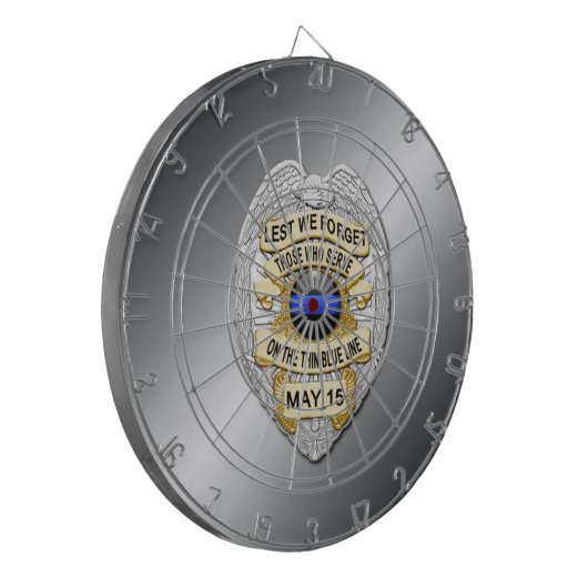 Thin Blue Line Dartbord (Voorkant Links)