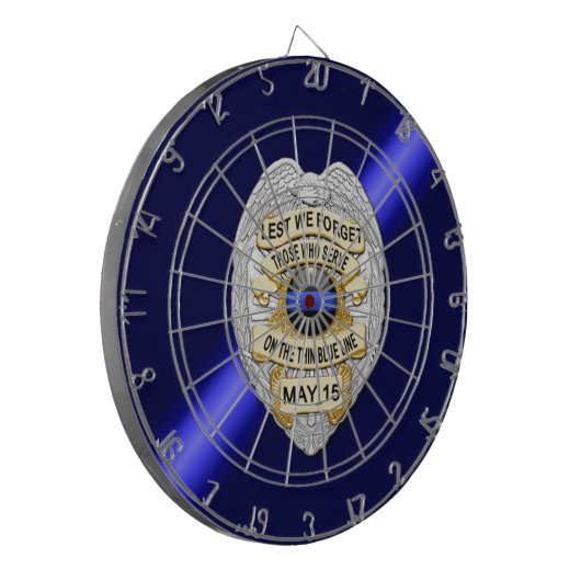 Thin Blue Line Dartbord (Voorkant Links)