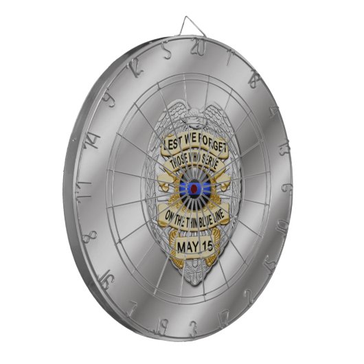 Thin Blue Line Dartbord (Voorkant Links)