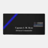 Thin Blue Line - Distress Tattered Flag Bureaumat (Voorkant)