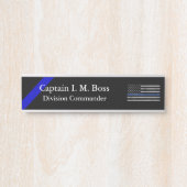 Thin Blue Line - Distress Tattered Flag Deurbordje (Voorkant)