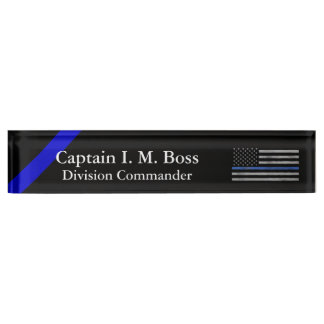 Thin Blue Line - Distress Tattered Flag Naambordje