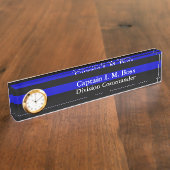 Thin Blue Line - Distsed Tattered Flag Name plat Naambordje (Zijkant)