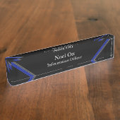 Thin Blue Line - Elegant Design Name Bord Naambordje (Zijkant)