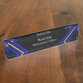 Thin Blue Line - Elegant Design Name Bord Naambordje (Zijkant)