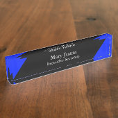 Thin Blue Line - Elegant Design Name Bord Naambordje (Zijkant)