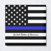 Thin Blue Line en American Flag Police / USA kanto Magneet