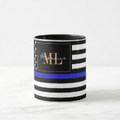 Thin Blue Line en American Flag Police / USA kanto Mok (Midden)