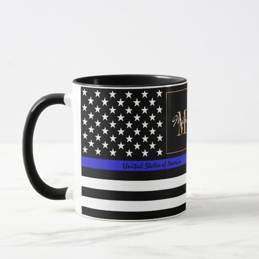 Thin Blue Line en American Flag Police / USA kanto Mok (Links)