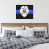 Thin Blue Line en Badge Canvas Afdruk (Insitu (Slaapkamer))