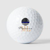Thin Blue Line en Golf USA Monogrammed politie Golfballen (Voorkant)