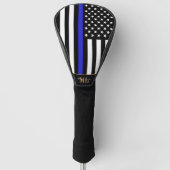 Thin Blue Line en Golf USA vlag / Monogrambs Golfheadcover (Voorkant)