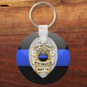 Thin Blue Line en Lest We vergeten Badge Sleutelhanger (Achterkant)