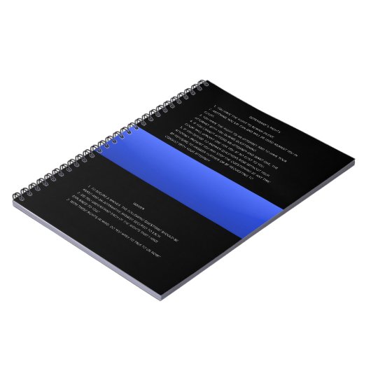 Thin Blue Line en Miranda Rights Warning and Waive Notitieboek (Linkerzijde)