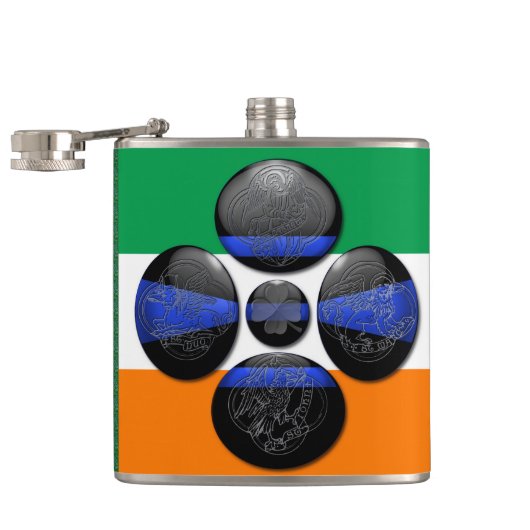 Thin Blue Line en Six Irish Symbols Heupfles (Geopend)
