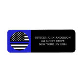 Thin Blue Line Flag, Amerikaanse politie/handhavin Etiket (Voorkant)
