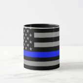 Thin Blue Line Flag Coffee Mok (Midden)