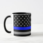 Thin Blue Line Flag Coffee Mok (Links)