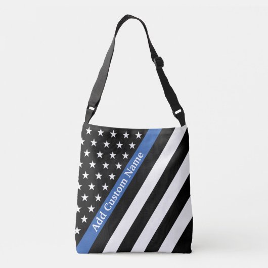 Thin Blue Line Flag Crossbody Bag Crossbody Tas (Achterkant)
