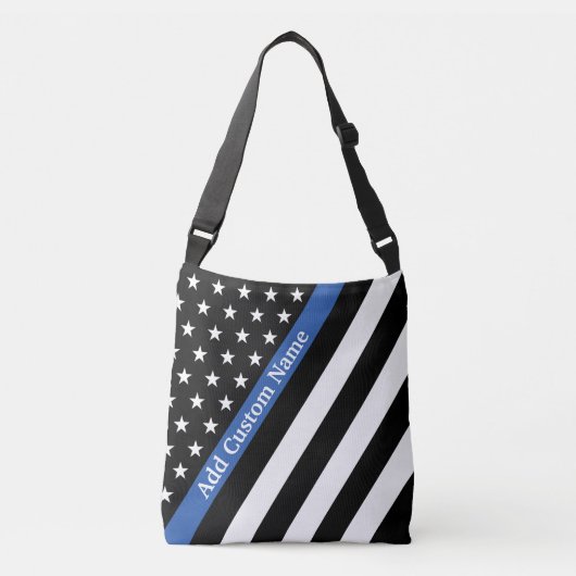 Thin Blue Line Flag Crossbody Bag Tas (Voorkant)