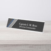 Thin Blue Line Flag Desk Name Bord Bureau Naambordje (Voorkant)