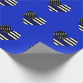 Thin Blue Line Flag Heart Cadeaupapier (Hoek)