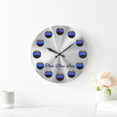 Thin Blue Line Flag Inlay Buttonnen Grote Klok (Huis)