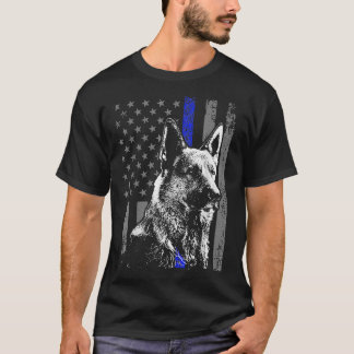 Thin Blue Line Flag K German Shepherd Police Dog T-shirt