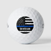 Thin Blue Line Flag Persoonlijke politieman Golfballen (Voorkant)