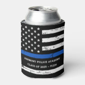 Thin Blue Line Flag Police Academy Afstuderen Blikjeskoeler (Blikje Voorkant)