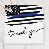 Thin Blue Line Flag Police Officer Dank u Bedankjes Labels (Voorkant)