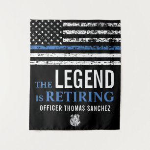 Thin Blue Line Flag Police Retirement Party Wandkleed