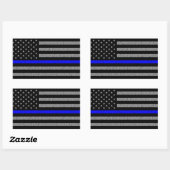 THIN BLUE LINE FLAG SUPPORT POLITION RECHTHOEKIGE STICKER (Vel)