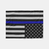 Thin Blue Line Fleece Blanket (Voorkant (Horizontaal))