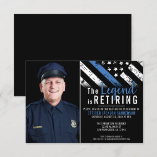 Thin Blue Line Foto Police Retirement Party Kaart