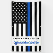 Thin Blue Line Gefeliciteerd politiepartij Spandoek (Verticaal)