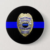 Thin Blue Line Gepensioneerd Badge Medallion Butto Ronde Button 7,6 Cm (Voorkant)