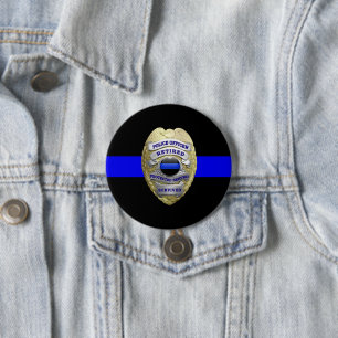 Thin Blue Line Gepensioneerd Badge Medallion Butto Ronde Button 7,6 Cm