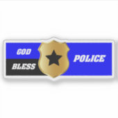 Thin Blue Line, God Bless Police Sticker (Voorkant)