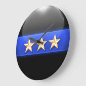 Thin Blue Line - Gold 3-Star Chief Rank Insignia Grote Klok (Hoek)