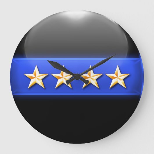 Thin Blue Line - Gold 4-Star Chief Rank Insignia Grote Klok (Voorkant)