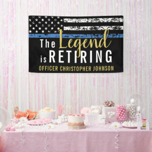 Thin Blue Line Gold Police Retirement Party Spandoek